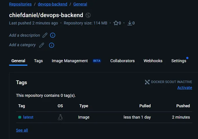 Deployed Backend Screenshot